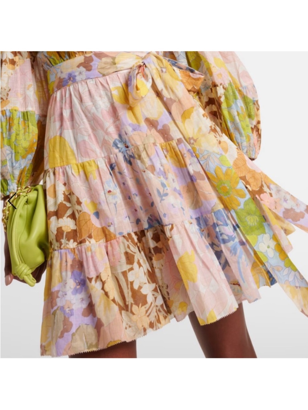 NWOT Zimmermann POP FLORAL LS COTTON WRAP MINI DRESS Size 1(4-6US) - Picture 6 of 12